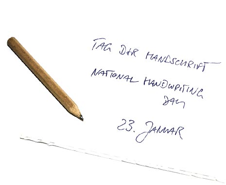 National Handwriting Day - der amerikanische Tag der Handschrift. Kuriose Feiertage - 23. Januar © 2020 Sven Giese