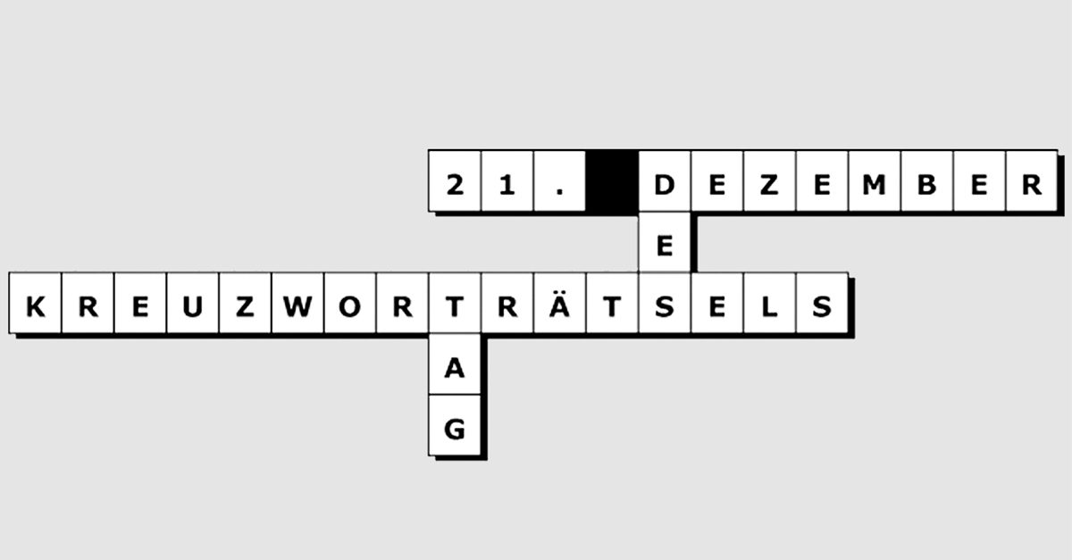 Tag des Kreuzworträtsels - Crossword Puzzle Day - 21. Dezember