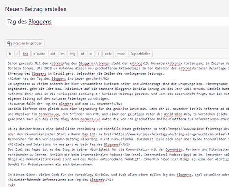 Tag des Bloggens - Kuriose Feiertage - 13. November © 2019 Sven Giese